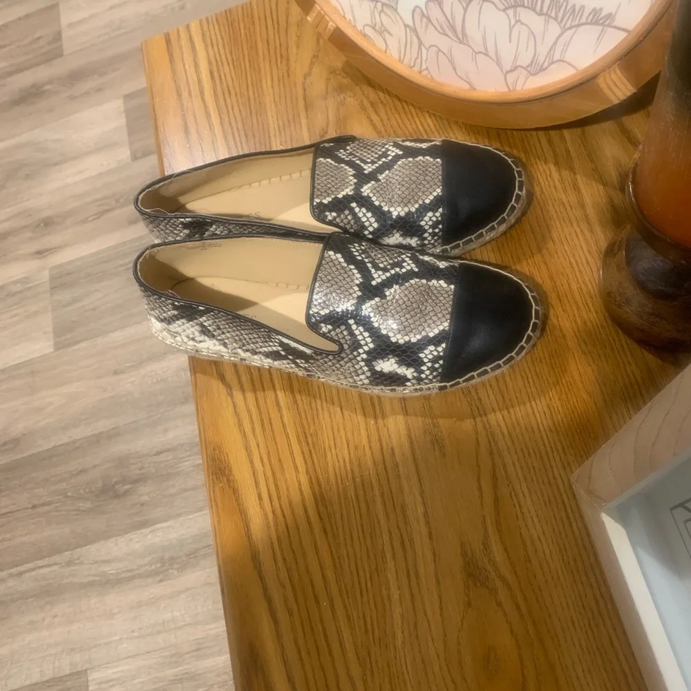 Talbots Black and Cream Espadrille Flats